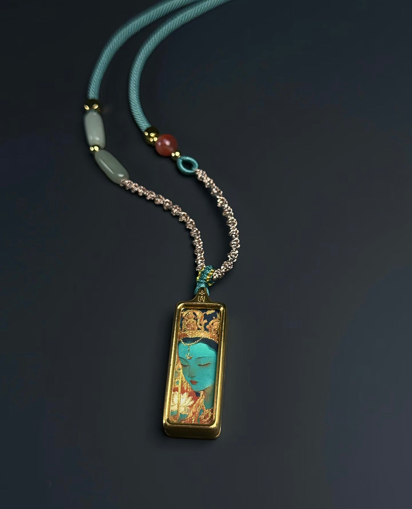 Tibetan Hand-Painted Thangka Necklace